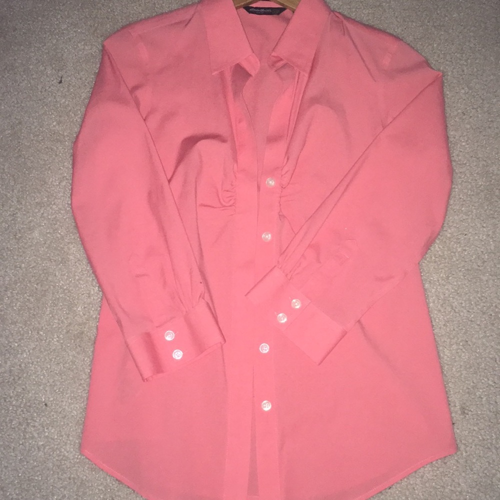 Eddie Bauer salmon colored button down